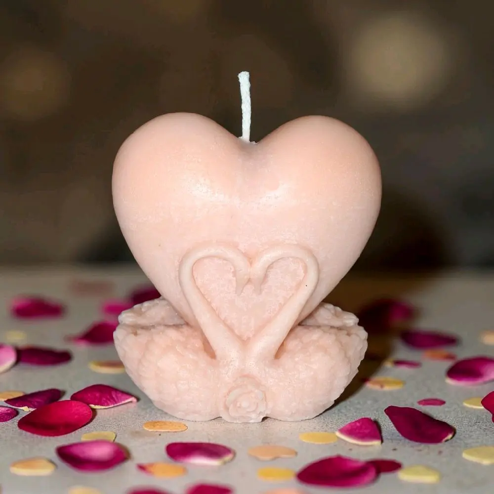 Swan Heart-Shaped Scented Wax Candle, Fragrance Aroma Home Decor Decoration Gift