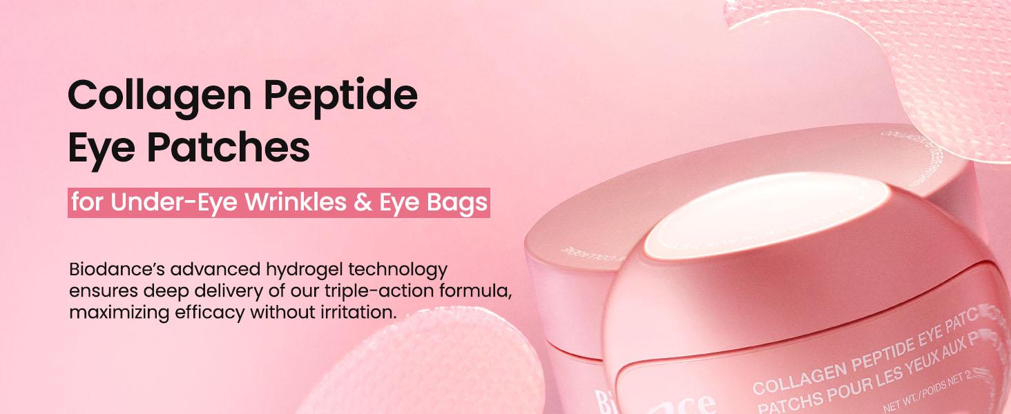 [Biodance Official] Collagen Peptide Eye Patch | Anti Wrinkle Patches for Face & Smile Line Patches, Under Eye Mask for Fine Lines, Eye Bags & Wrinkles, Korean Skin Care (60ea)