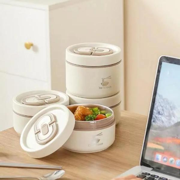 4-Tier Stainless Steel Stackable Lunch Box Kit with Travel Tote – Multi-Layer Portable Food Container Set for Work Meal Management, School & Outdoor Trips