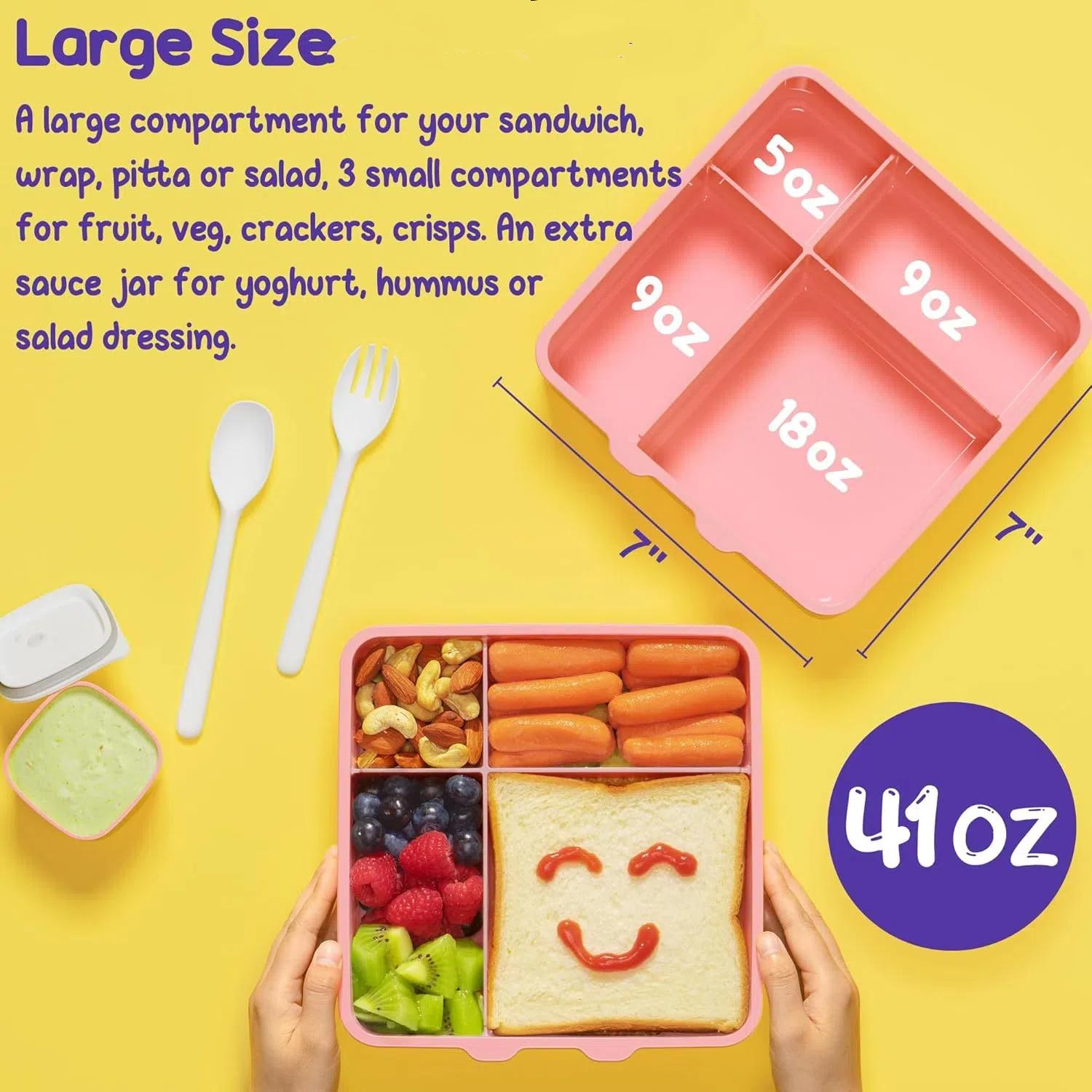 Fimibuke Bento Lunch Box,BPA Free&Leakproof Lunch box with 4 Compartments, Insulated lunch Bag, Stainless Steel Insulated Water Bottle, Ice Pack & Utensils,Birthday Gifts for School Girls Boys dealsforyoudays