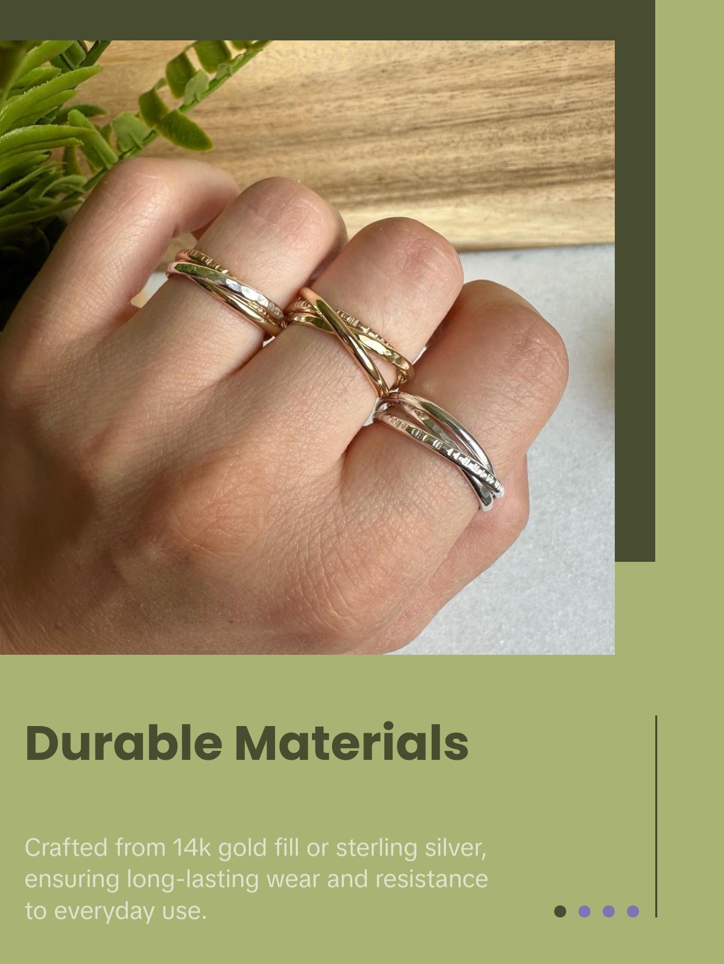 Waterproof Thick Rolling Ring, Rolling Fidget Anxiety Ring