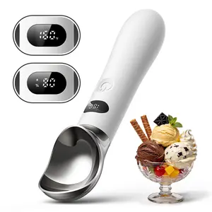 Heated Ice Cream Scoop, Electric Rechargeable Scoop with LED Display, 10s Quick Heat, Max 160°F, IP67 Waterproof, Home Dessert, Summer Treats, Gift Ideas