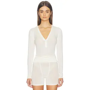 Negative Underwear Whipped Henley in Cream