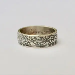 Swiss 2 Francs Coin Ring Edelweiss Star Coin Transformed into a Wide Band Ring for Men and Women Unique Handcrafted Accessory