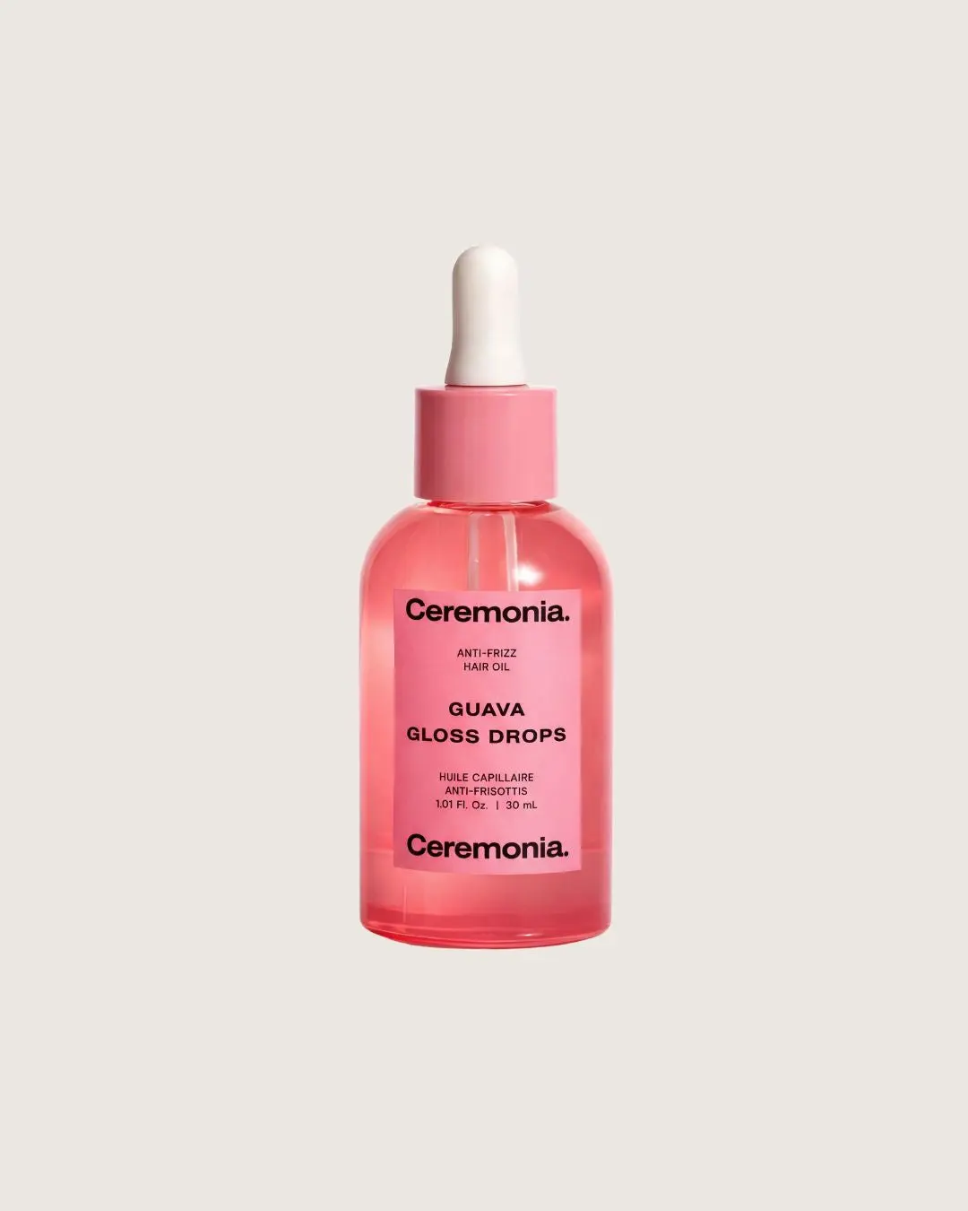 Ceremonia Guava Gloss Drops - Glass Hair Oil for Shine, Frizz Control & Split End Repair Nourishing Hair Care