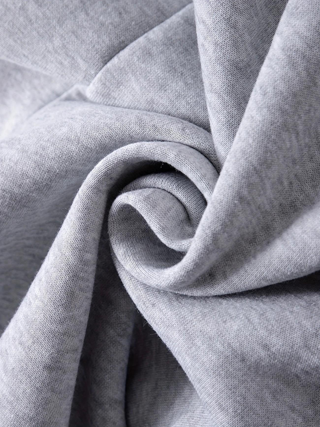 Men's sports two-piece hooded sweatshirt and pants set - gray with black logo, non stretch fabric, regular style, pocket, suitable for autumn and winter, casual wear | hooded sweatshirt | pocket pants, sweater hooded sweatshirt