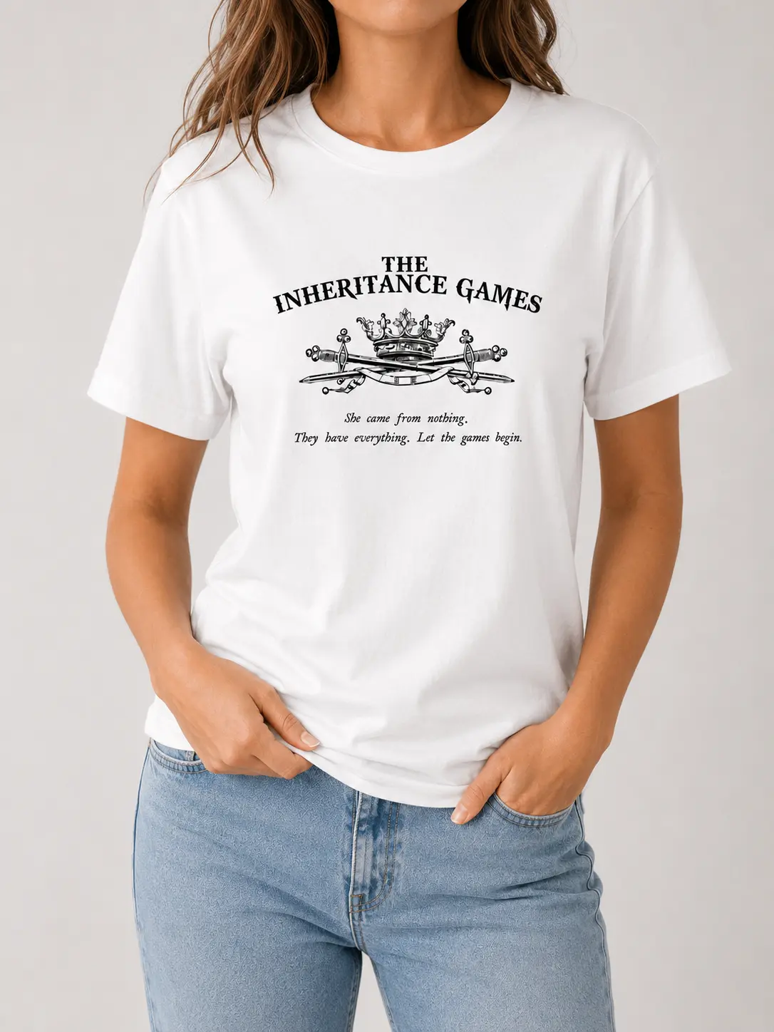 Women's The Inheritance Games Graphic Tee - Casual Short Sleeve Soft Cotton Crew Neck, Literary Inspired Print Everyday Wear
