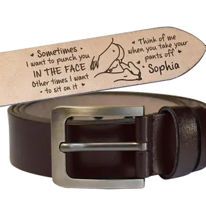 Custom Leather Belt for Him, Personalized Men’s Accessory, Funny Gift for Husband or Boyfriend, Thoughtful Valentine’s Day or Anniversary Present, Keepsake Belt