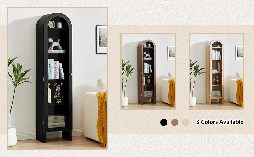 【New Upgrade】Giratree 66.93" H Arched Bookcase, 5-Tier Arched Cabinet Bookcase with Adjustable Shelves, Acrylic Glass Cabinet Door for Living Room, Reading Room and Bedroom 【New Upgrade】Giratree 66.93" H Arched Bookcase, 5-Tier Arched Cabinet Bookcase with Adjustable Shelves, Acrylic Glass Cabinet Door for Living Room, Reading Room and Bedroom
