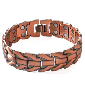 Men's copper bracelet with dragon pattern, double-row magnet, anti-static design, fashionable and simple, adjustable bracelet as a Valentine's Day gift mens jewelry