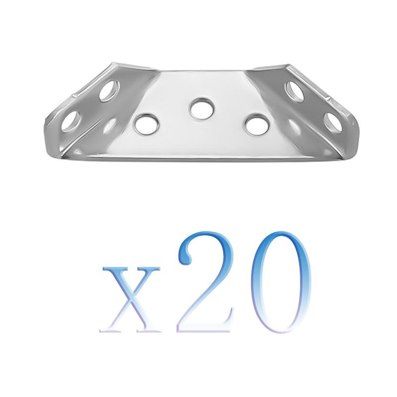 Spring Home Improvement Essential 20 Corner Codes +120 Screw Stainless Steel Multifunctional Angle Bracket Connector, Three-sided Fixed Angle Iron Bracket Universal for Wood Furniture