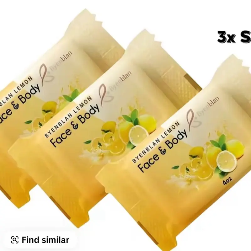 3-Pack Lemon Fruit Soap Bars (100g Each) - Gentle Cleanser, Fresh and Clean Daily Bath & Shower Favorites, All Skin Types Body Wash