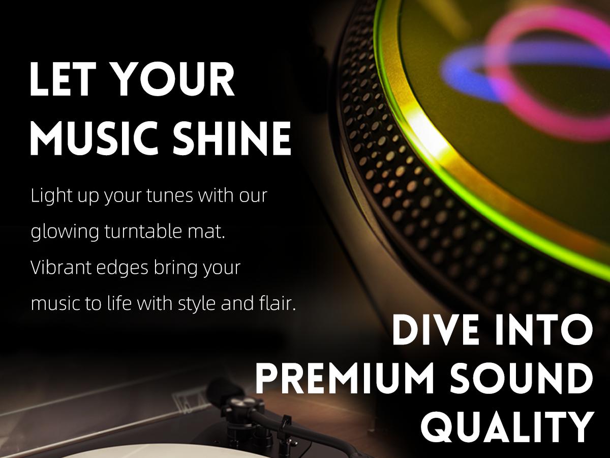 TAKMORK White Acrylic Turntable Mat Platter Mat for 12" Vinyl Record Player Audio