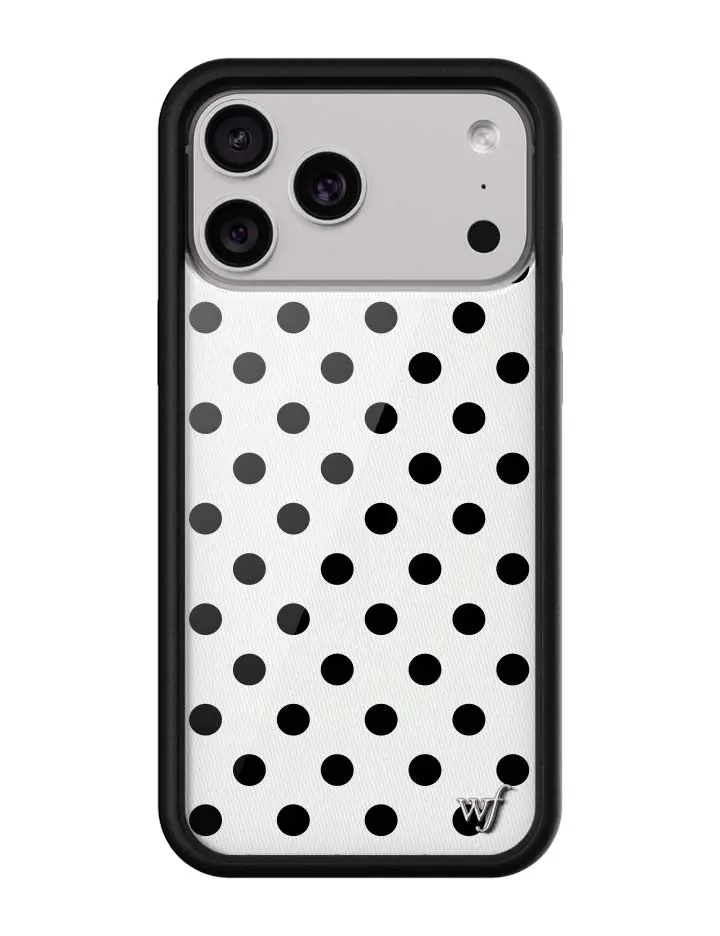 Wildflower Cases - Polka Dot | White and Black, Limited Edition iPhone Case |  Cute Trendy Durable Protection Protective Smartphone