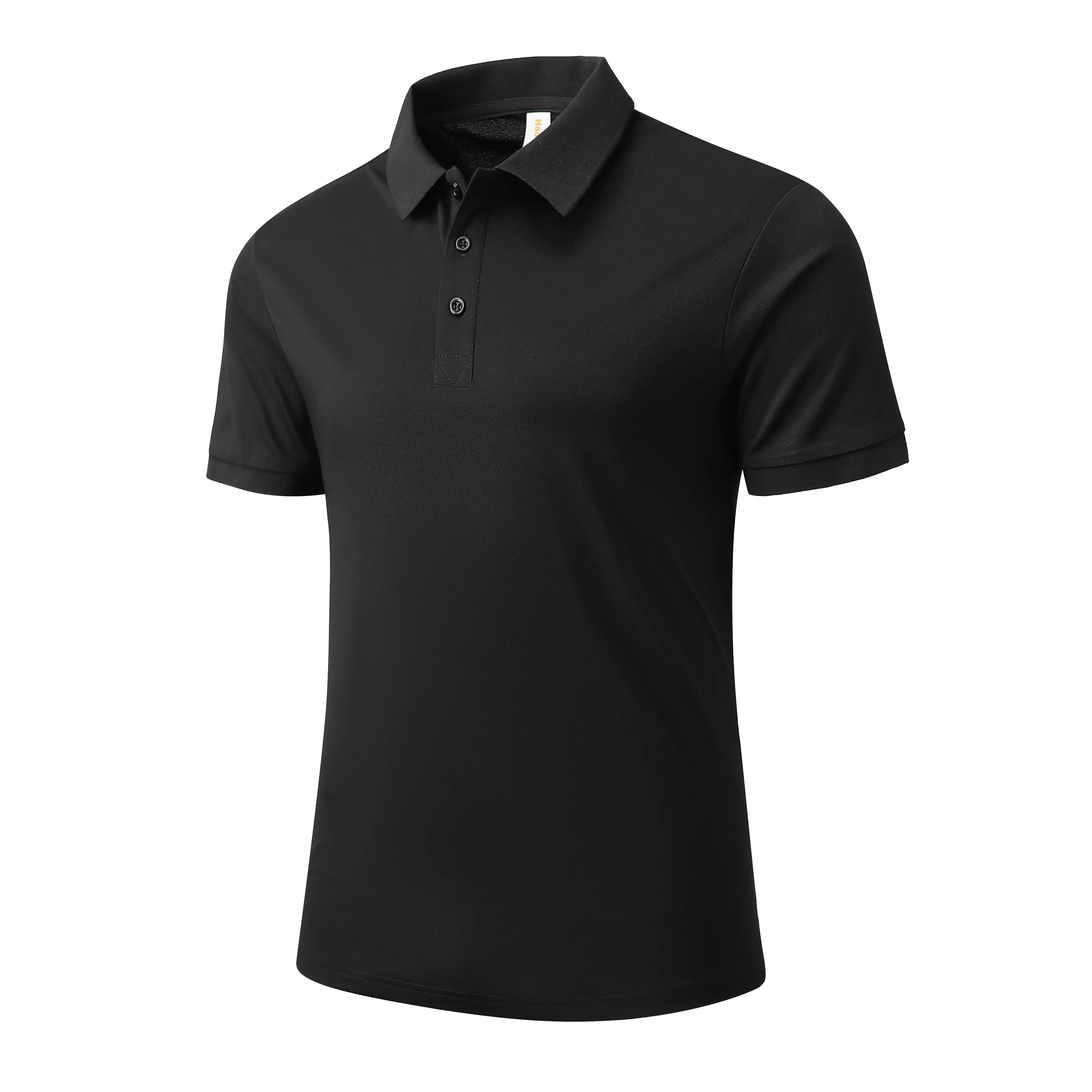 Shortsleeve Men’s Summer Solid Color Short-Sleeve Polo Shirt, Business Style with Turn-Down Collar, Breathable and Wrinkle-Resistant, Available in Multiple Colors, Suitable for Business Commuting, Golfing, Casual Wear, and Office Work Polo Tees Black