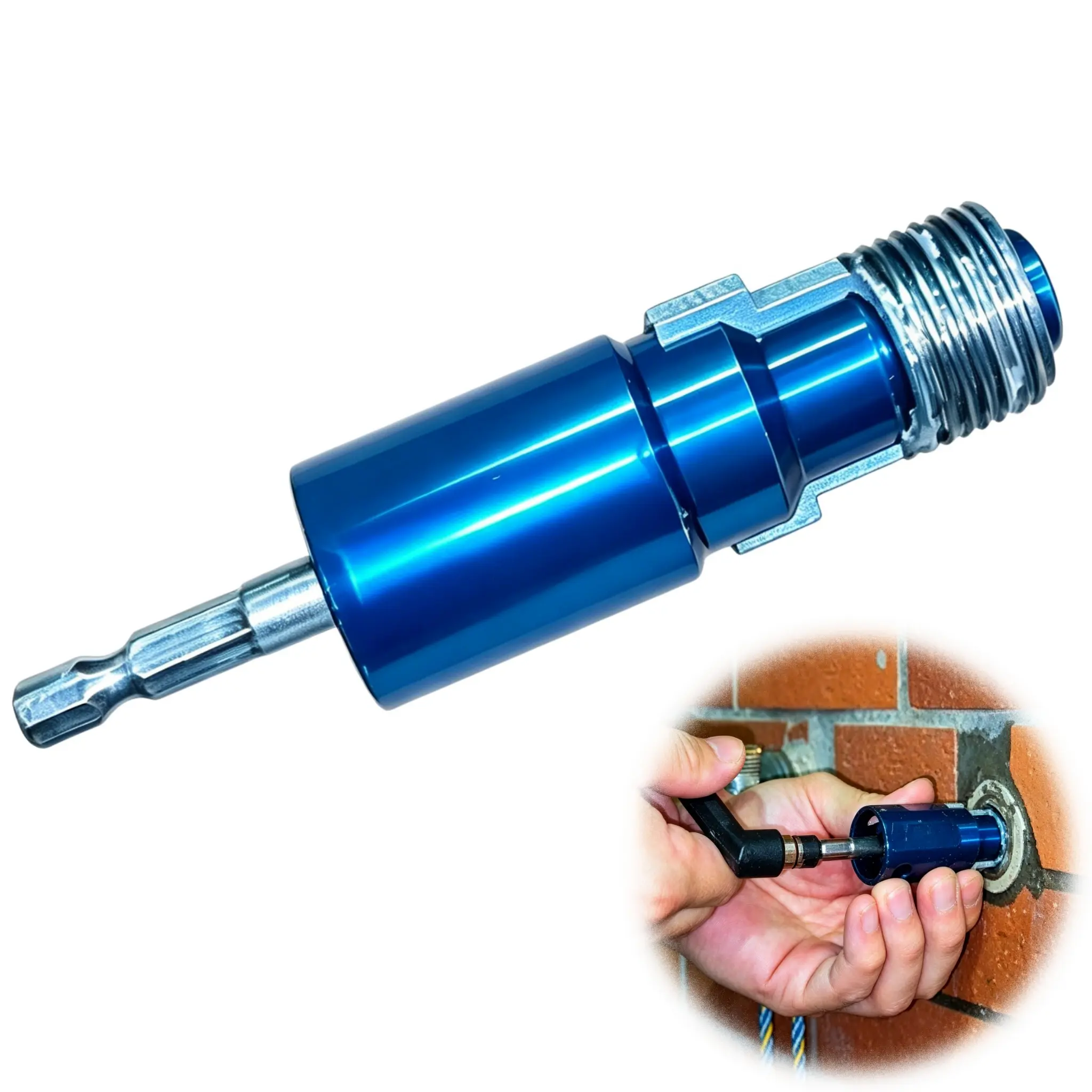 2-Piece Broken Screw Extractor Toolkit with Drill Pipe Faucet Screw Remover, Angle Valve Broken Head Repair Tool, Drill Attachments Hardware