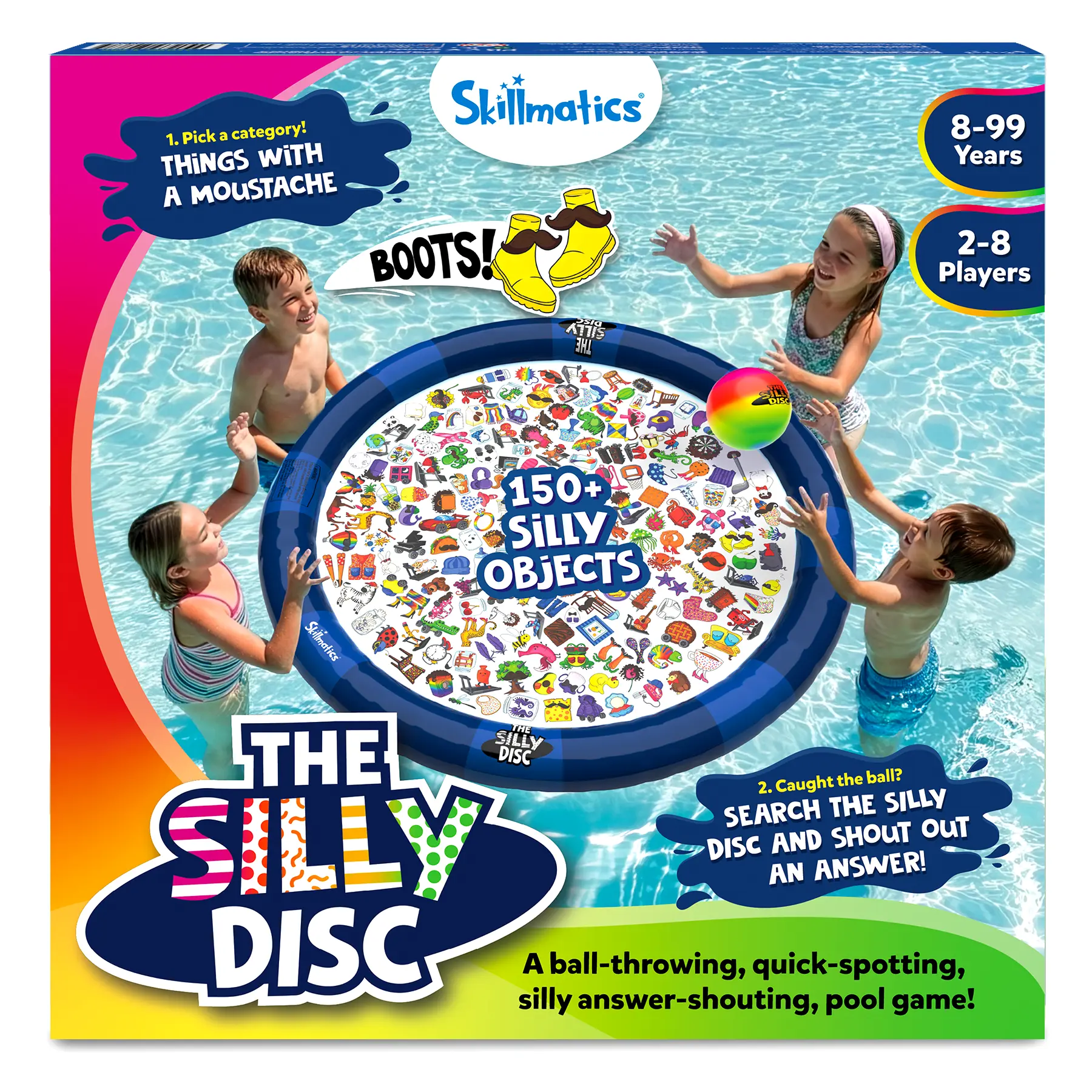 Skillmatics The Silly Disc – Fast-Paced Inflatable Pool Party Game for Kids, Teens and Families, Swimming Pool Toy for Summer Fun, Funny Spot and Shout Game, Gift for Ages 8, 9,10 & Up, 2-8 Players