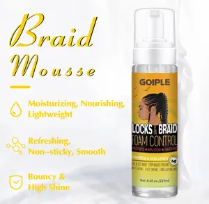 Braid Foam Control Braid Mousse for Braids Twist, Locs, No Flake Extra Hold High Shine Style and Moisturizes, Hair Braiding Mousse for Braids Lightweight Easy to Apply 8fl oz