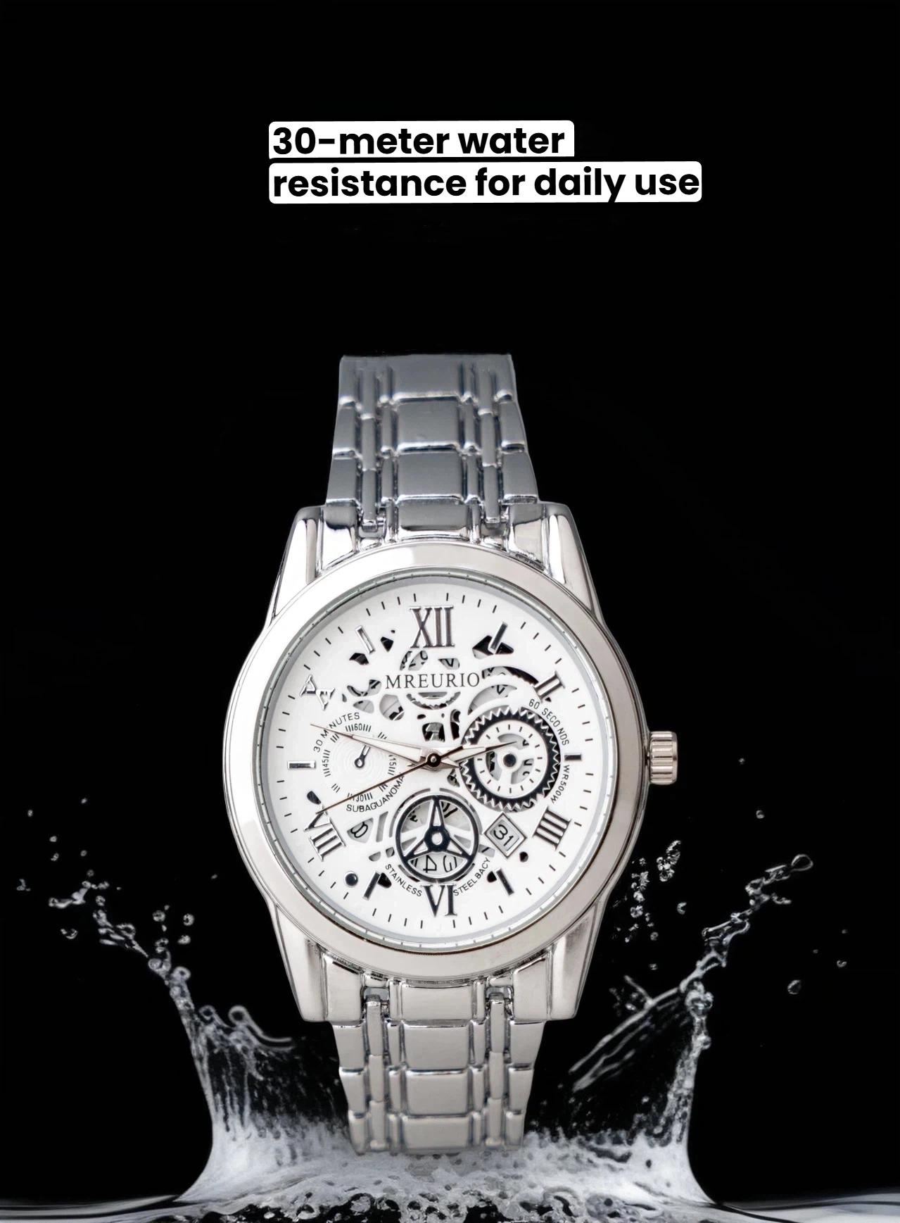 Valentine's Day 6 in 1 Men's Watch Set Iced Watches Dress Sport Casual Styles with Leather Box Perfect Gifts for Dad Husband 2025 New Release