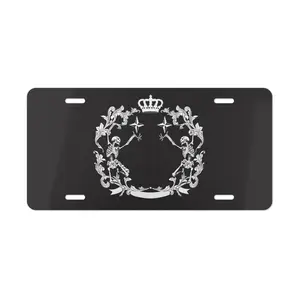 Gothic Skeleton License Plate, Crown Crest Design Vanity Plate, 12x6 Aluminum Car Tag, Alternative Art Gift