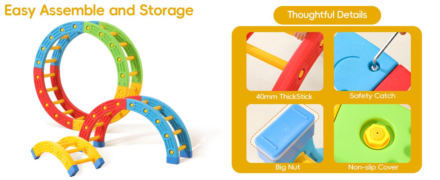 6-in-1 Foldable Climbing Toys,Montessori Climbing Set,Climber Indoor Jungle Gyms for ToddIers Montessori Toys,Pikler Triangle Set