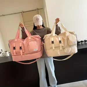 Multifunctional Large Capacity Travel Bag with Shoe Compartment, Multi-color Portable Sports Weekend Overnight Duffel Bag（gift）