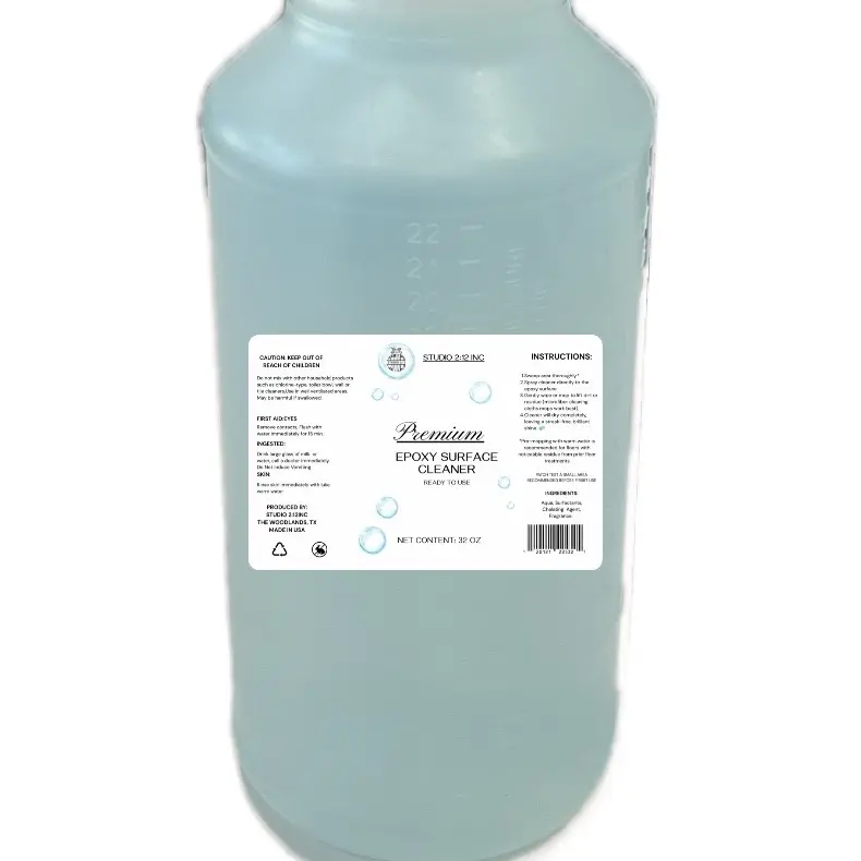 Premium Epoxy Surface Cleaner - Household Epoxy Cleaner for Floors & Countertops, No Yellowing, Prevents Stickiness, Enhances Shine, Microfiber Safe, Ideal for Custom Luxury Epoxy Installations- Floors and Countertops