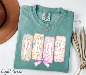 Comfort Colors Pray Shirt, Religious Shirt, Floral Pray Shirt, Faith Shirt, Christian Gift, Pray Coquette Shirt, Vintage Pray Shirt