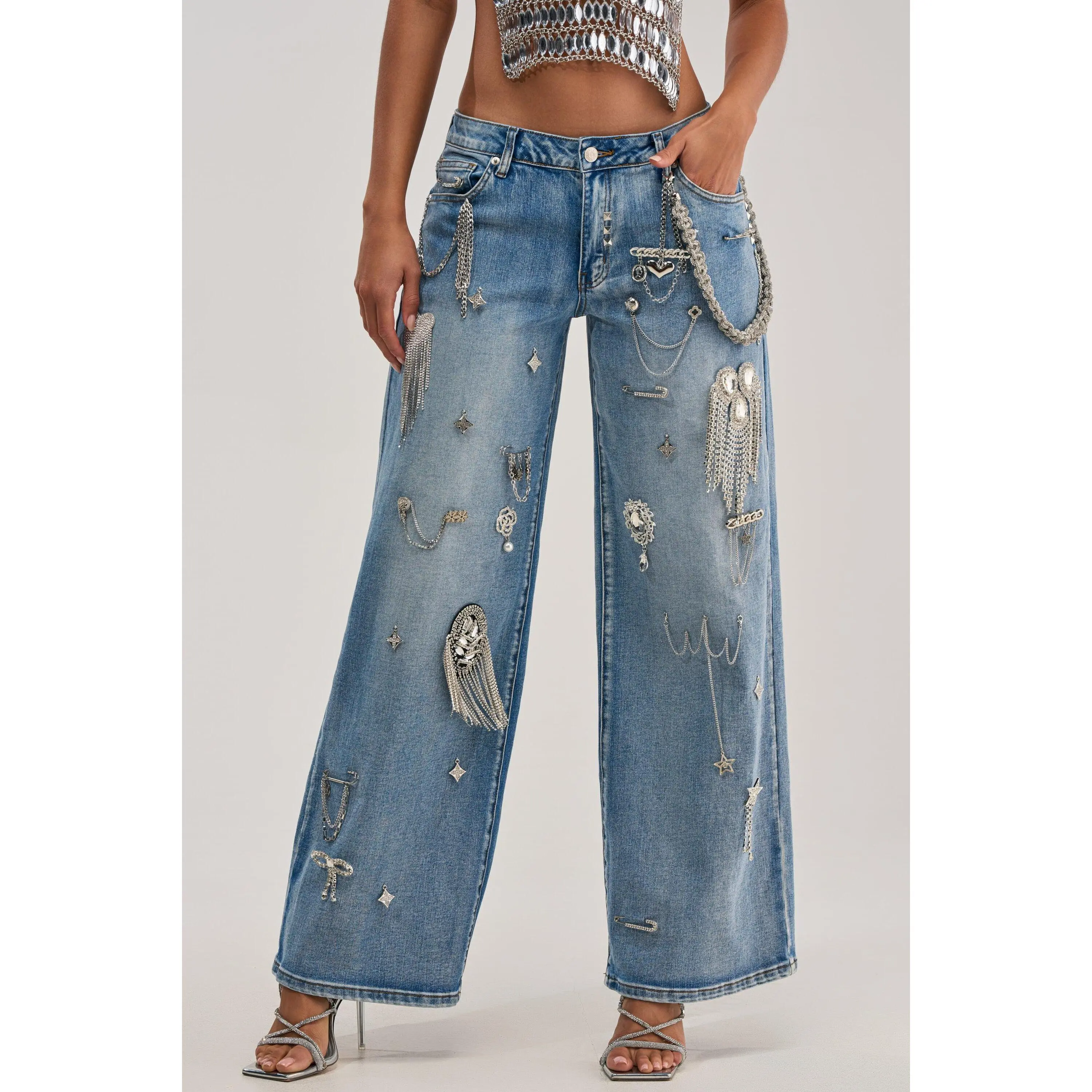 THE BEST ONE YET RELAXED FIT BLING DENIM JEANS