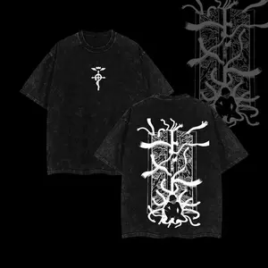 Retro Gate of Alchemy Anime Vintage Double Printed  Washed T-Shirt Unisex Mineral Anime Manga Washed Heavy Cotton T-shirt, Gift For Anime Fan Lover