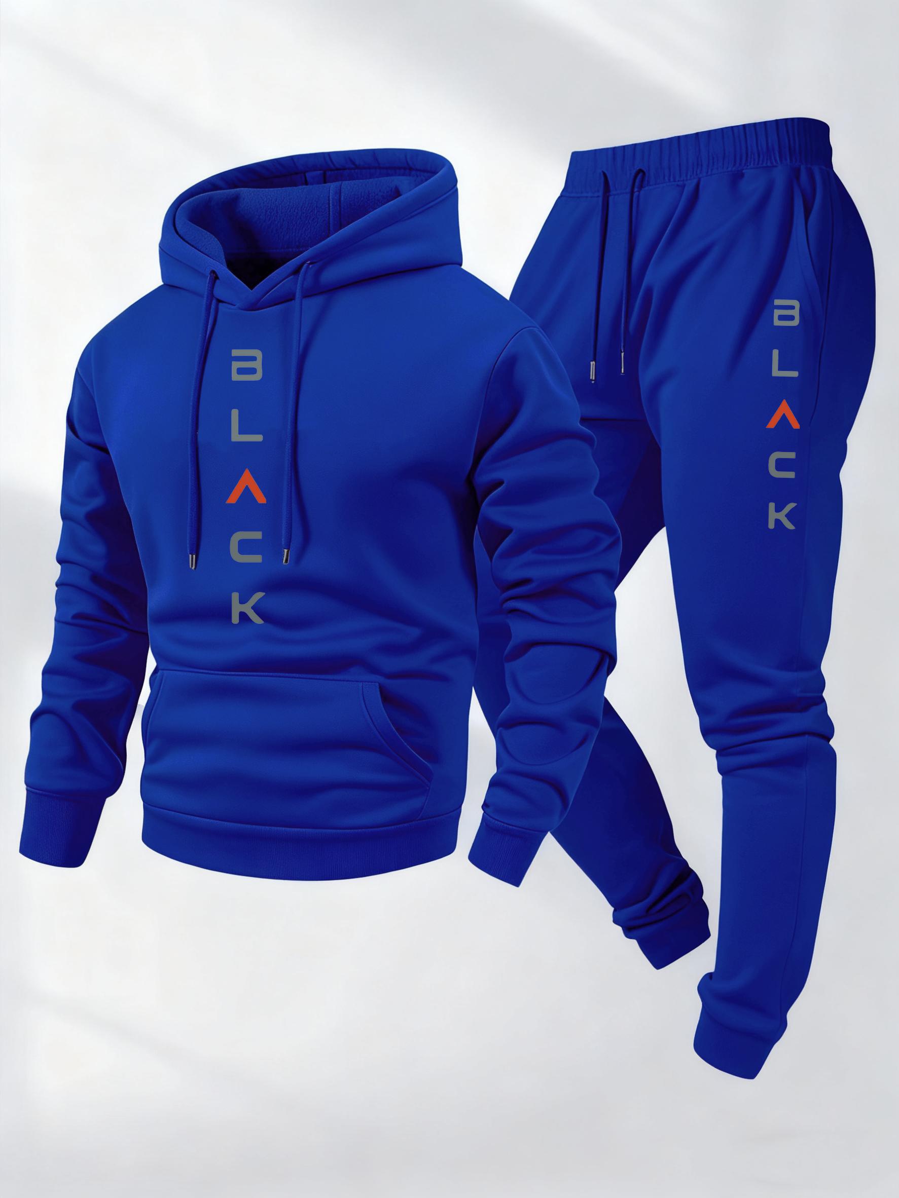 Men's autumn and winter set, including hooded sweatshirt, fashionable jacket, trendy American street style printed top and pants two-piece set Athletic Activewear Tracksuits Sportswear Athleisure Sweatsuit