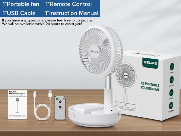 Belife X8 Portable Fan, Cordless Oscillating Fan with Remote, Foldable Telescopic Adjustable Height Fan, USB Rechargeable 7200mAh Battery Operated Camping Fan for Travel Outdoor Home Bedroom Sleeping Belife X8 Portable Fan, Cordless Oscillating Fan with Remote, Foldable Telescopic Adjustable Height Fan, USB Rechargeable 7200mAh Battery Operated Camping Fan for Travel Outdoor Home Bedroom Sleeping