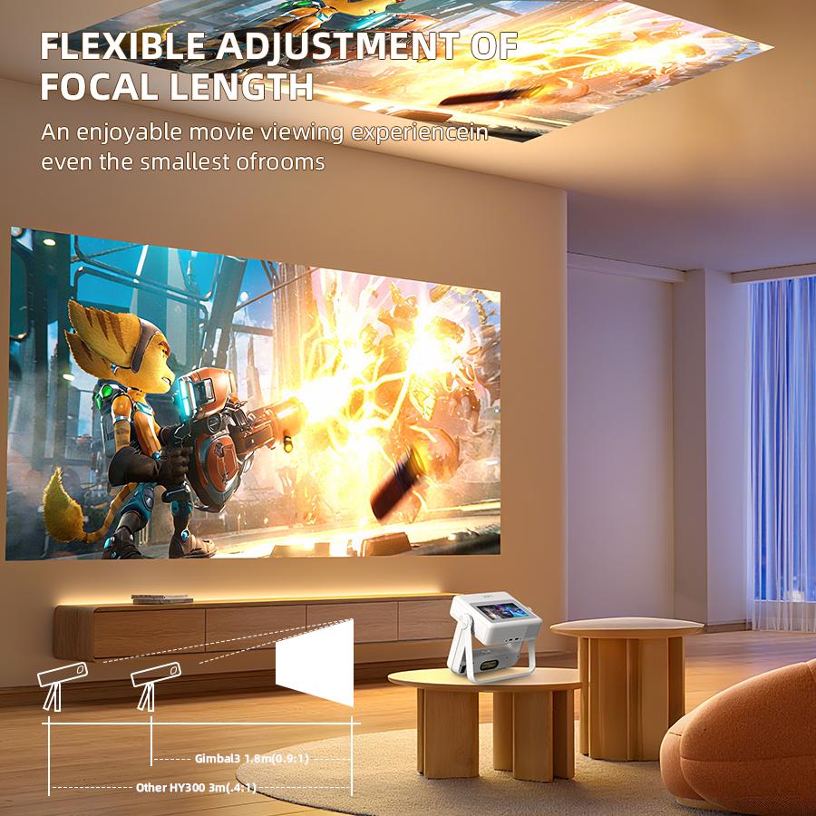 [800ANSI/Google Play Store/Touchscreen Control] 4K Decoding Outdoor Smart Projector with WiFi6 and Bluetooth, Multiple Apps, Portable Projector, XBJ 1280P Audio, Mobile Movie Home Use [300-inch Display]