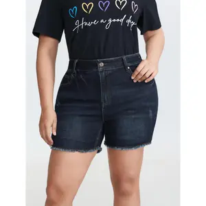 BLOOMCHIC Plus Size Stretchy Mid-Rise Denim Shorts [M-6X] 2026 Summer Vibes Swimweek