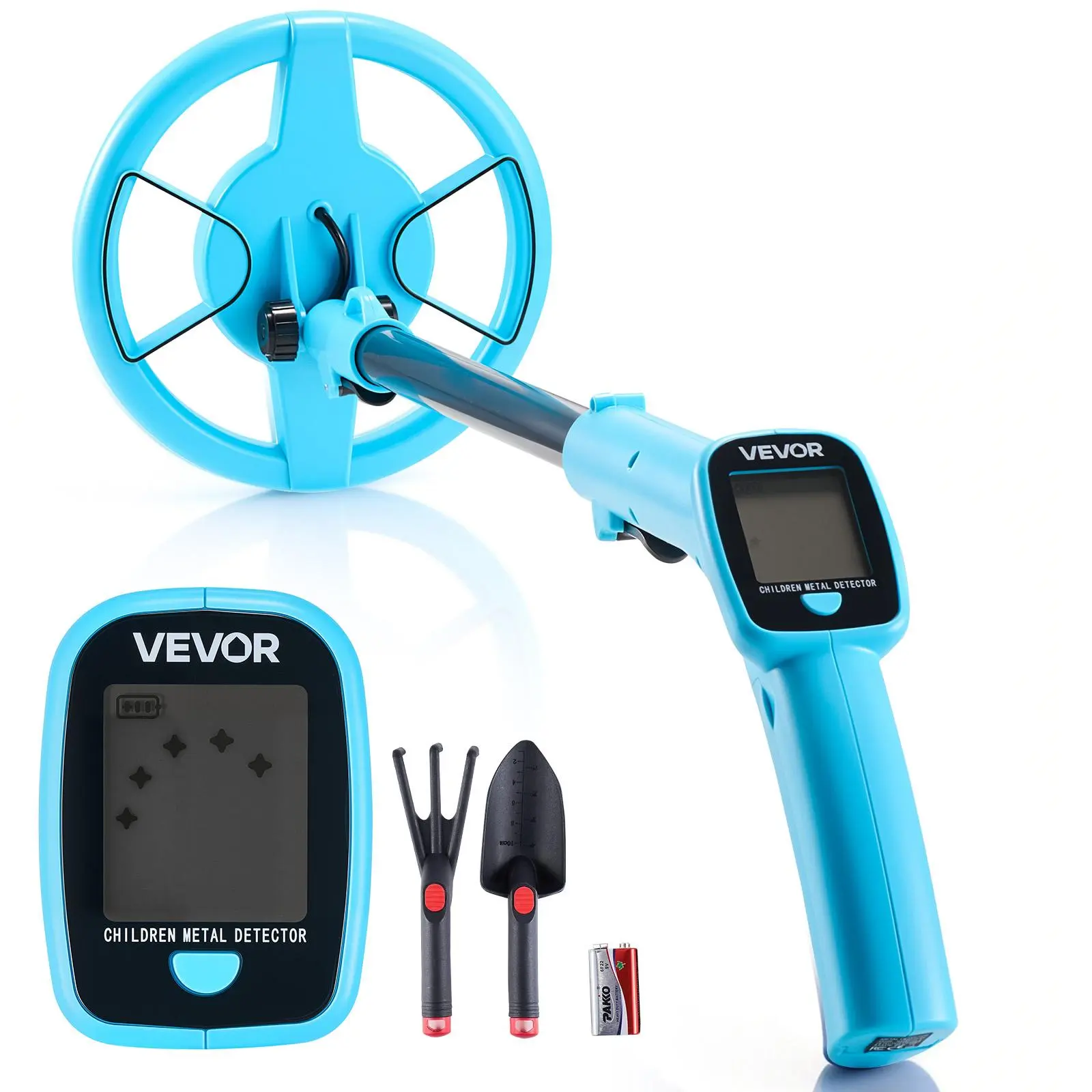【SummerFinds】VEVOR Metal Detector, 4", Lightweight Metal Detector with LCD Display, 6" IP68 Waterproof Search Coil, Adjustable 25.6"-36.6" High Accuracy Gold Detector, Easy to Use, for Detecting Gold Exploration