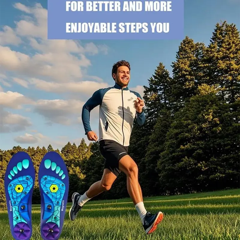 Insoles with Arch Support & Acupressure Cushion, 220+ lbs Heavy Duty, Shock Absorbing Comfort for Work & Running, Men & Women Soft Acupoint Massage Shock-Absorbing Plantar Fasciitis Orthotic summer wear