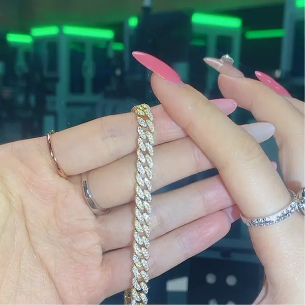 [Quick sale] 925 Silver Bracelets & Anklets Cuban bracelets 6.4mm 8inch gold