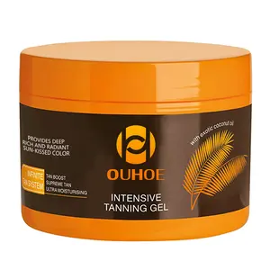 OUHOE Hydrating Intensive Tanning Gel | Vitamin E, Calendula & Carrot Oil | Outdoor Beach Natural Bronze Tan | Deep Moisturizing, Even Tan & Smooth Glow |All Skin Types | Summer Healthy Skin tanning essentials