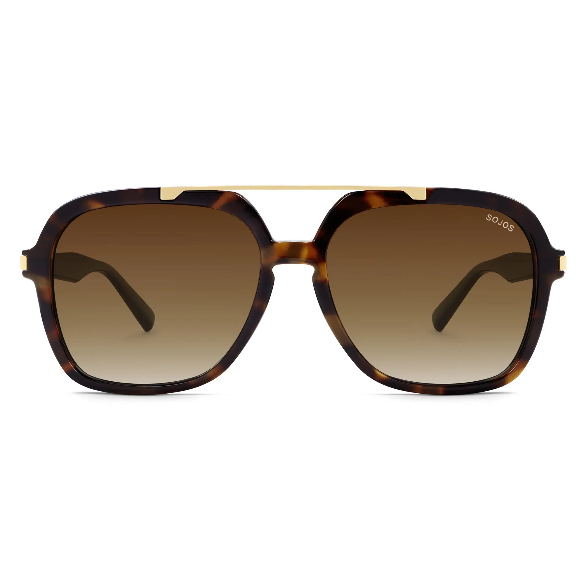 SOJOS Big Trendy Polarized Aviator Sunglasses for Women Men, 80s 90s Retro Square Aviators Sun Glasses