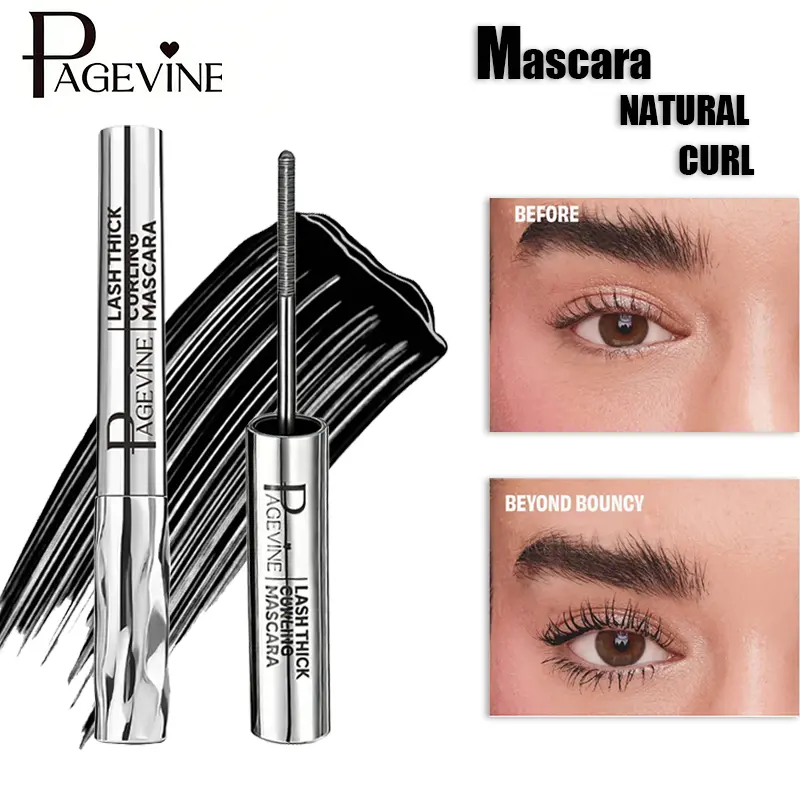 Waterproof Lengthening Mascara with Thin Precision Wand - Curling, Smooth, Flawless Cosmetic Makeup Product for Separated, Defined, Dramatic Lashes, Smudge-Proof, Clump-Free