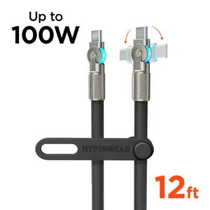 Chunky180° 100W USB-C to USB-C Rugged Fast Charge Cable | 12ft | Black