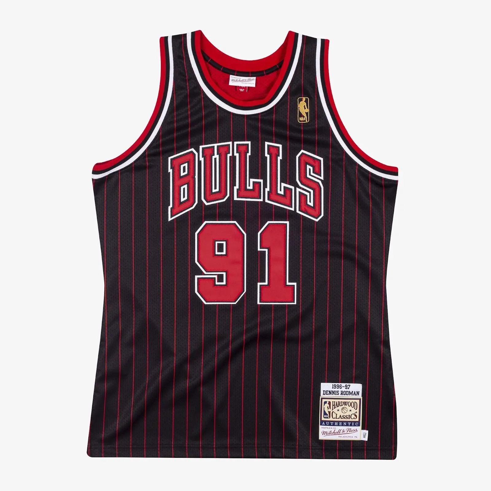 Men's Dennis Rodman Black Chicago Bulls 1996 and 97 Authentic Jersey, Mitchell & Ness