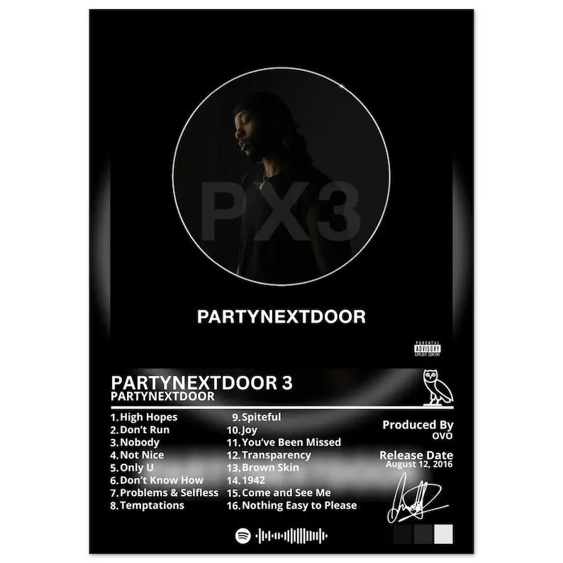PARTYNEXTDOOR 3, PARTYNEXTDOOR Poster, Album Poster, PARTYNEXTDOOR, Music Poster, partynextdoor Album Poster, Album Cover Poster #57