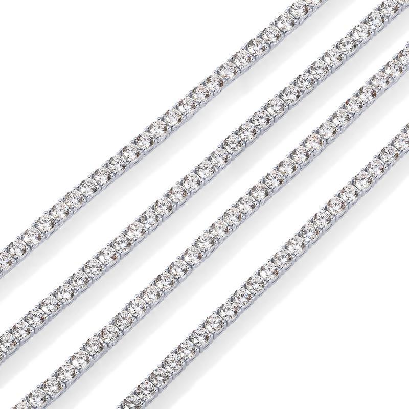 Tewiky Tennis Silver Necklace for Women, 14K Gold Plated/Sterling Silver Cubic Zirconia Chain, Dainty Choker Necklaces for Women Jewelry For Mother's Day gifts