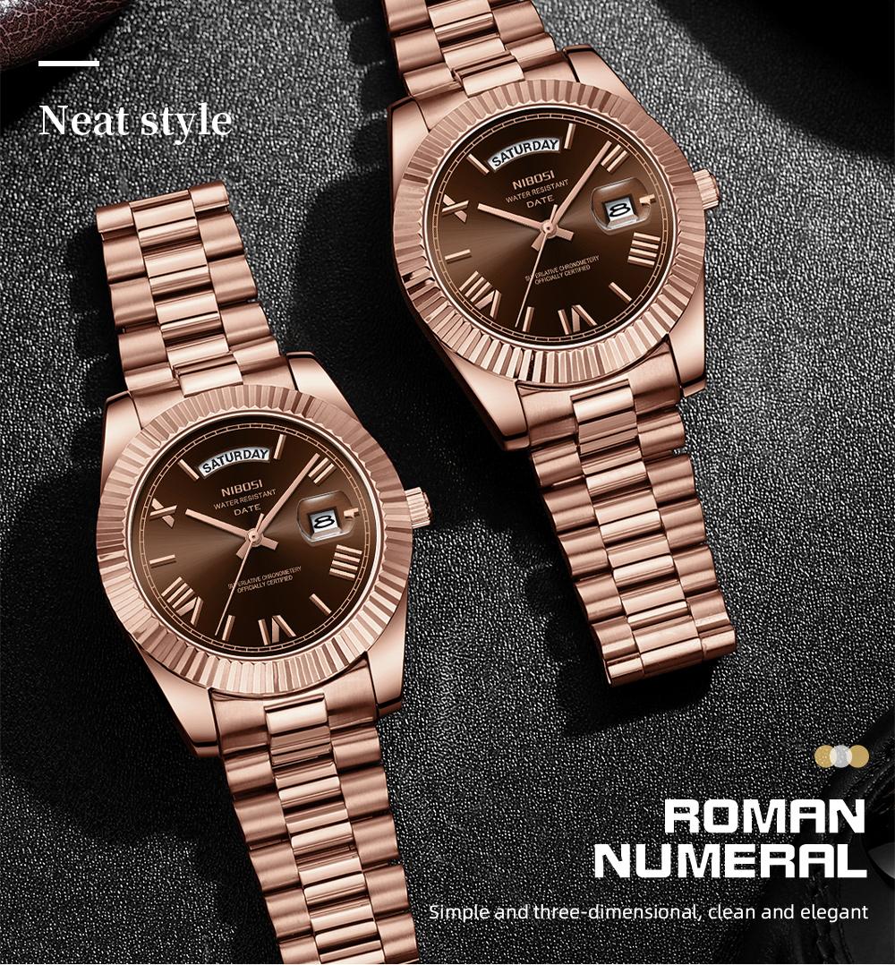 Nibosi Men's Business Fashion Watch, Stainless Steel and Rose Gold Dress Watch, Durable Water Resistant Quartz Movement, Ideal Mens Gift, Durable Watch Nibosi Men's Business Fashion Watch, Stainless Steel and Rose Gold Dress Watch, Durable Water Resistant Quartz Movement, Ideal Mens Gift, Durable Watch