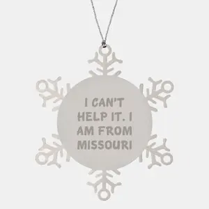 Missouri Snowflake Ornament Gifts from Friends Family with Funny Quote I'm from Missouri Gifts for Men Women Christmas Unique Ornament