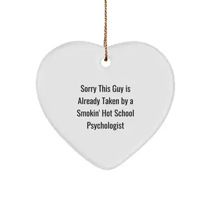 Funny Gifts for School Psychologist - Smokin' Hot Heart Ornament, Christmas Unique Presents for Him, Her, Friends, Coworkers, Family