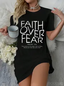 Christian Faith Over Fear Psalms 18 Bible Women Casual Dress