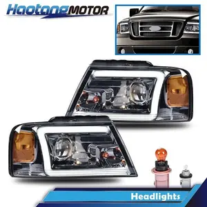 CROSSDESIGN LED DRL Projector Headlights lamp Amber Corner Fit For Ford F-150 04-08 Mark LT