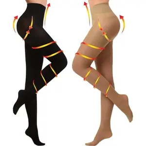 [Compression Tights for Women] 20-30mmHg Graduated Compression Tights for Women |     Closed Toe Support Stockings, Knit Nylon Spandex Blend, Machine Washable - Seasonal Compression Hose